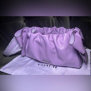 NWT Coach Faye Shoulder Bag With Bows in amethyst purple